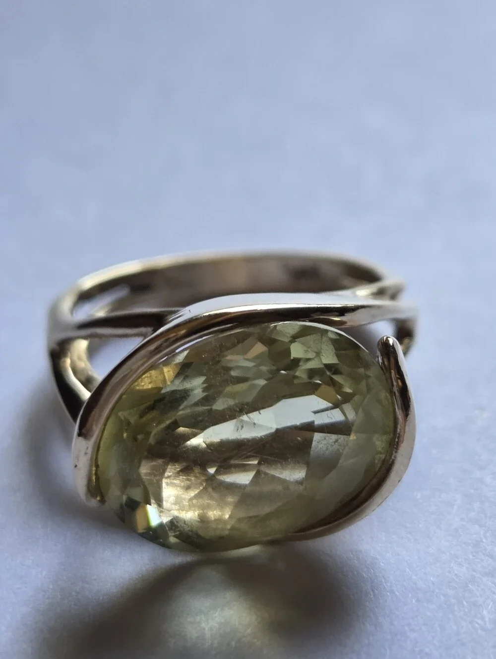 14k Gold Lemon Quartz Ring Sz 6